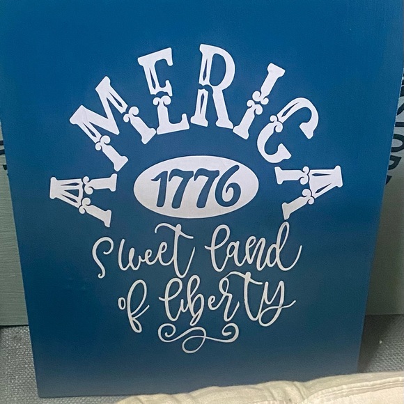 NWT… custom made sign that says… America ..sweet land of liberty… - Picture 1 of 3